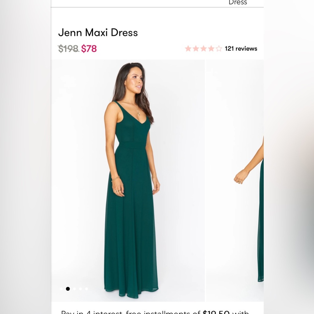 SHOW ME YOUR MUMU Jenn Maxi Dress Maxi Dress in Emerald Chiffon Size XL